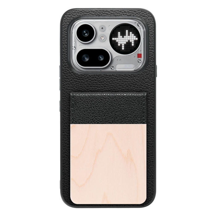 [ LOOF NATURE-SHELL ] Nothing Phone (4a) Pro A069P ケース 背面 カード収納 カード入れ カードポケット カバー スマホケース 天然木 本革 [ Nothing Phone (4a) Pro ]