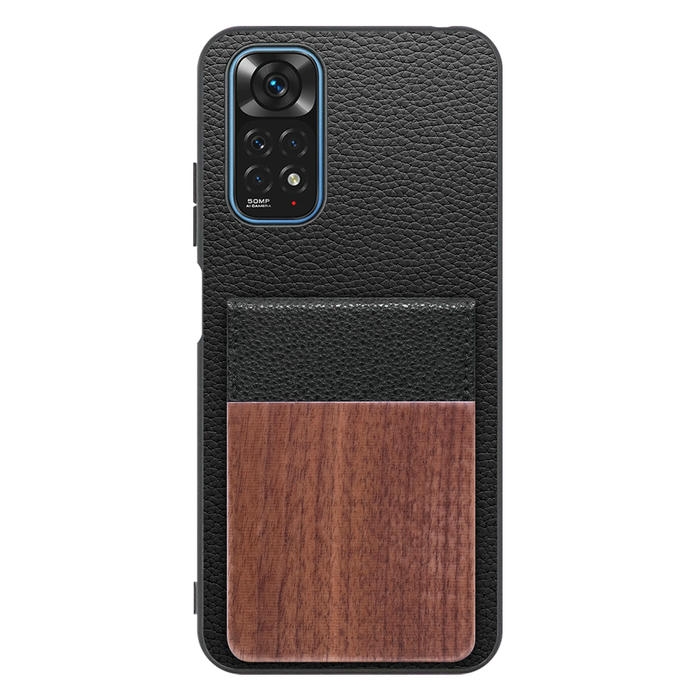 [ LOOF NATURE-SHELL ] Xiaomi Redmi Note 11 redminote11 note11 ケース 背面 カード収納 カード入れ カードポケット カバー スマホケース 天然木 本革 [ Redmi Note 11 ]