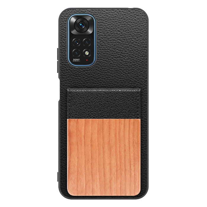 [ LOOF NATURE-SHELL ] Xiaomi Redmi Note 11 redminote11 note11 ケース 背面 カード収納 カード入れ カードポケット カバー スマホケース 天然木 本革 [ Redmi Note 11 ]