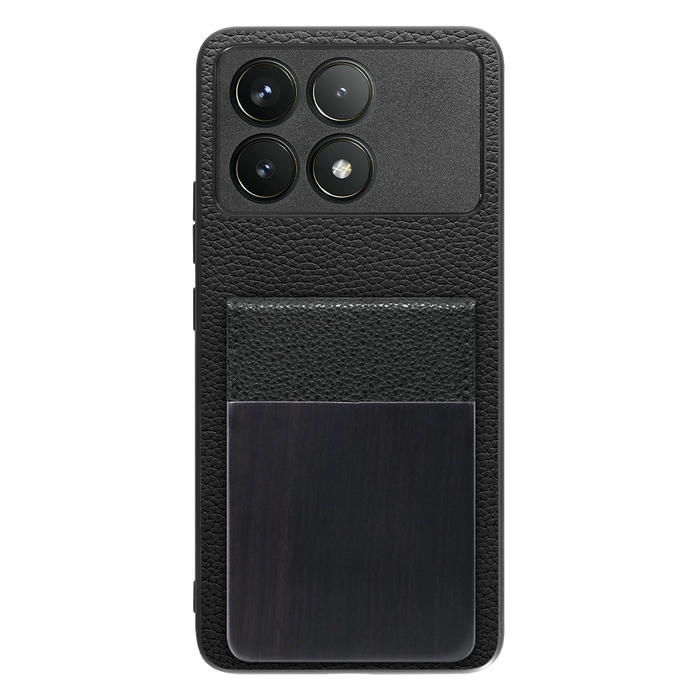 [ LOOF NATURE-SHELL ] POCO F6 Pro  ケース 背面 カード収納 カード入れ カードポケット カバー スマホケース 天然木 本革 [ POCO F6 Pro ]