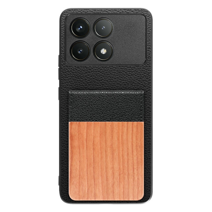 [ LOOF NATURE-SHELL ] POCO F6 Pro  ケース 背面 カード収納 カード入れ カードポケット カバー スマホケース 天然木 本革 [ POCO F6 Pro ]