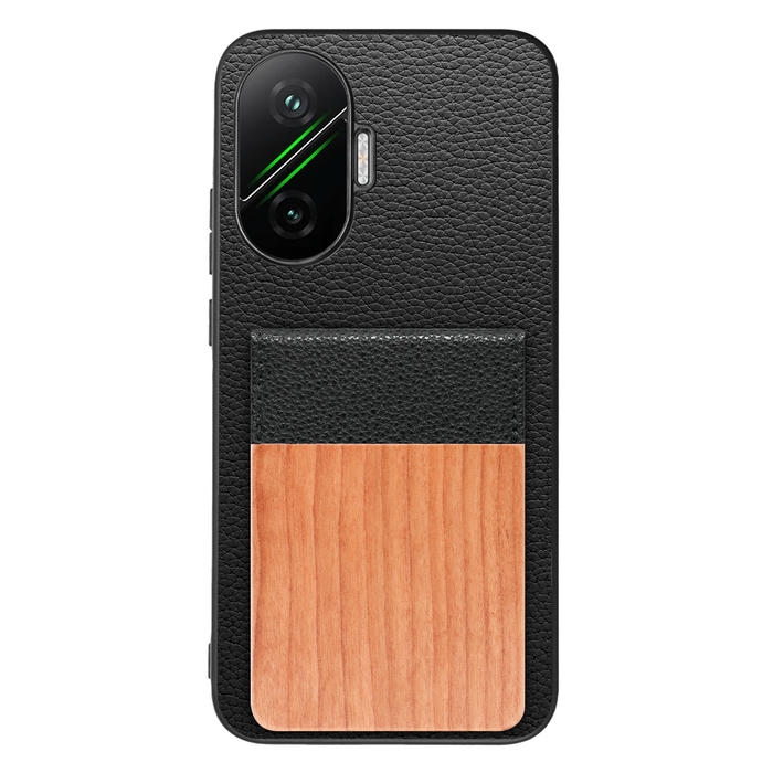 [ LOOF NATURE-SHELL ] POCO F7 Xiaomi シャオミ ケース 背面 カード収納 カード入れ カードポケット カバー スマホケース 天然木 本革 [ POCO F7 ]