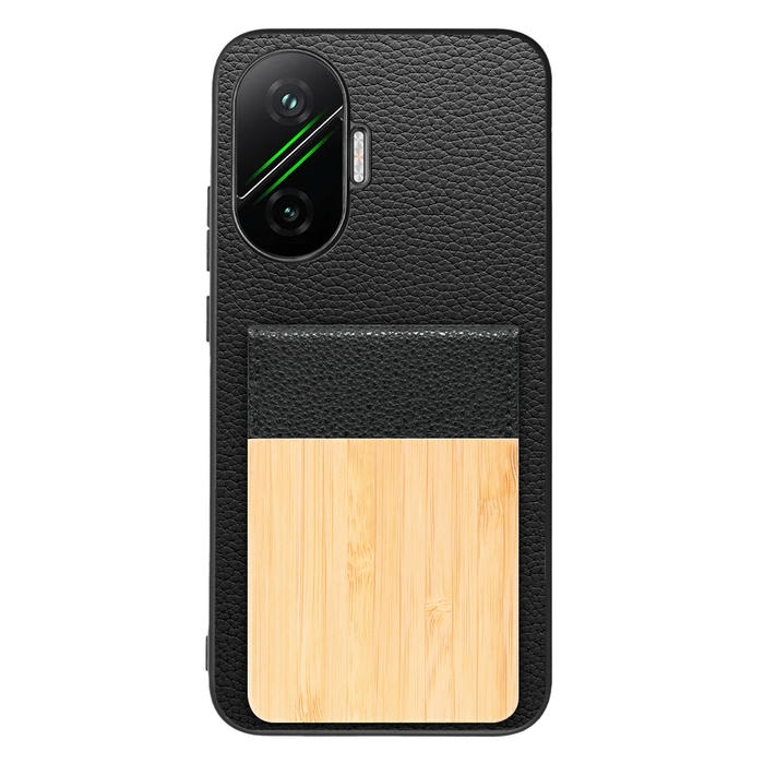 [ LOOF NATURE-SHELL ] POCO F7 Xiaomi シャオミ ケース 背面 カード収納 カード入れ カードポケット カバー スマホケース 天然木 本革 [ POCO F7 ]