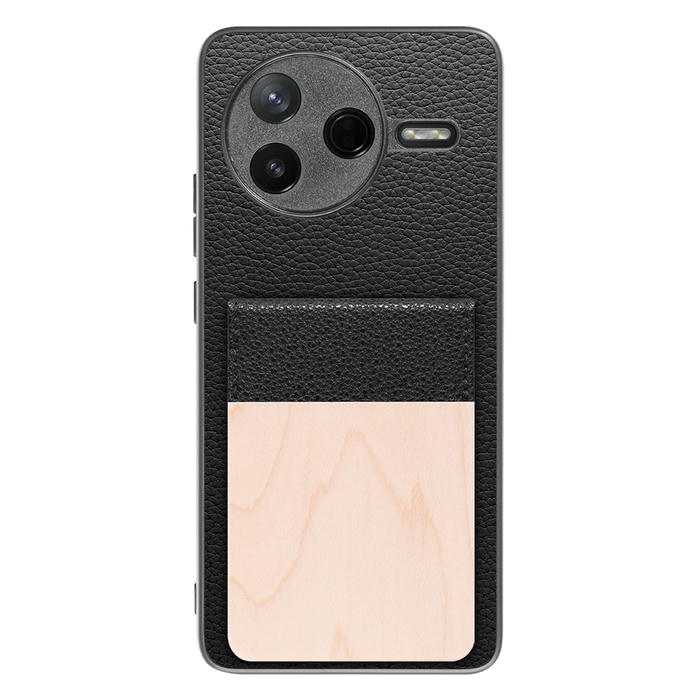 [ LOOF NATURE-SHELL ] POCO F7 Pro Xiaomi シャオミ ケース 背面 カード収納 カード入れ カードポケット カバー スマホケース 天然木 本革 [ POCO F7 Pro ]