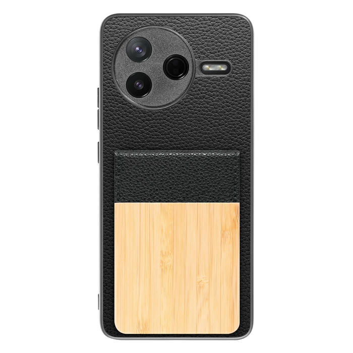 [ LOOF NATURE-SHELL ] POCO F7 Pro Xiaomi シャオミ ケース 背面 カード収納 カード入れ カードポケット カバー スマホケース 天然木 本革 [ POCO F7 Pro ]