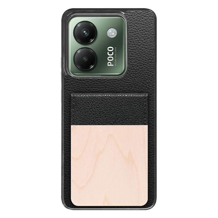 [ LOOF NATURE-SHELL ] POCO M7 Pro 5G Xiaomi シャオミ ケース 背面 カード収納 カード入れ カードポケット カバー スマホケース 天然木 本革 [ POCO M7 Pro 5G ]