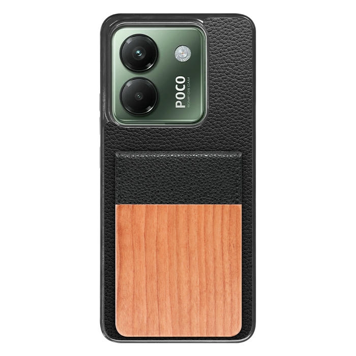 [ LOOF NATURE-SHELL ] POCO M7 Pro 5G Xiaomi シャオミ ケース 背面 カード収納 カード入れ カードポケット カバー スマホケース 天然木 本革 [ POCO M7 Pro 5G ]
