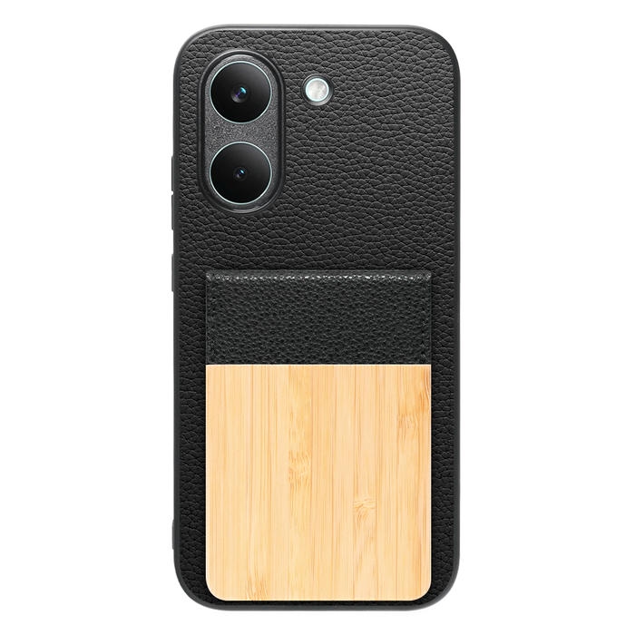 [ LOOF NATURE-SHELL ] POCO X8 Pro Xiaomi シャオミ ケース 背面 カード収納 カード入れ カードポケット カバー スマホケース 天然木 本革 [ POCO X8 Pro ]