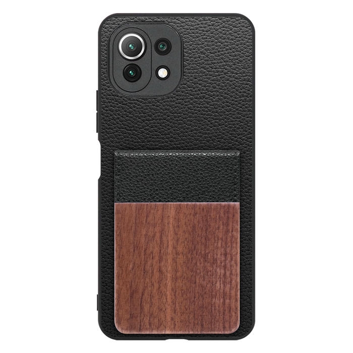 [ LOOF NATURE-SHELL ] Xiaomi Mi 11 Lite 5G mi11lite5g 11lite ケース 背面 カード収納 カード入れ カードポケット カバー スマホケース 天然木 本革 [ Mi 11 Lite 5G ]