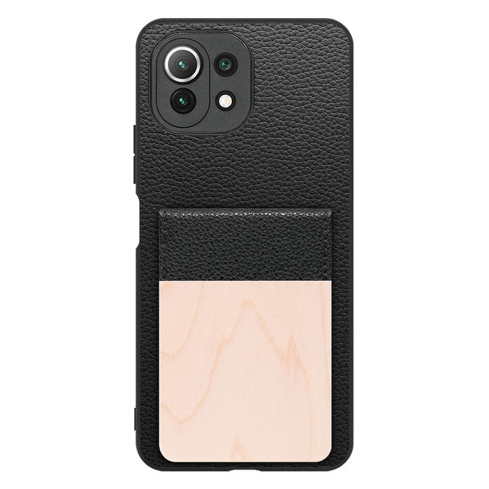 [ LOOF NATURE-SHELL ] Xiaomi Mi 11 Lite 5G mi11lite5g 11lite ケース 背面 カード収納 カード入れ カードポケット カバー スマホケース 天然木 本革 [ Mi 11 Lite 5G ]