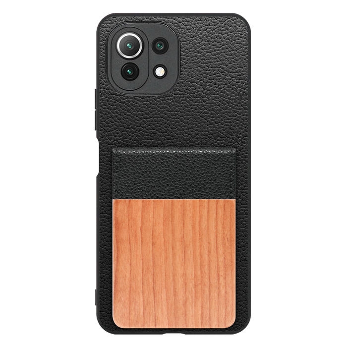[ LOOF NATURE-SHELL ] Xiaomi Mi 11 Lite 5G mi11lite5g 11lite ケース 背面 カード収納 カード入れ カードポケット カバー スマホケース 天然木 本革 [ Mi 11 Lite 5G ]