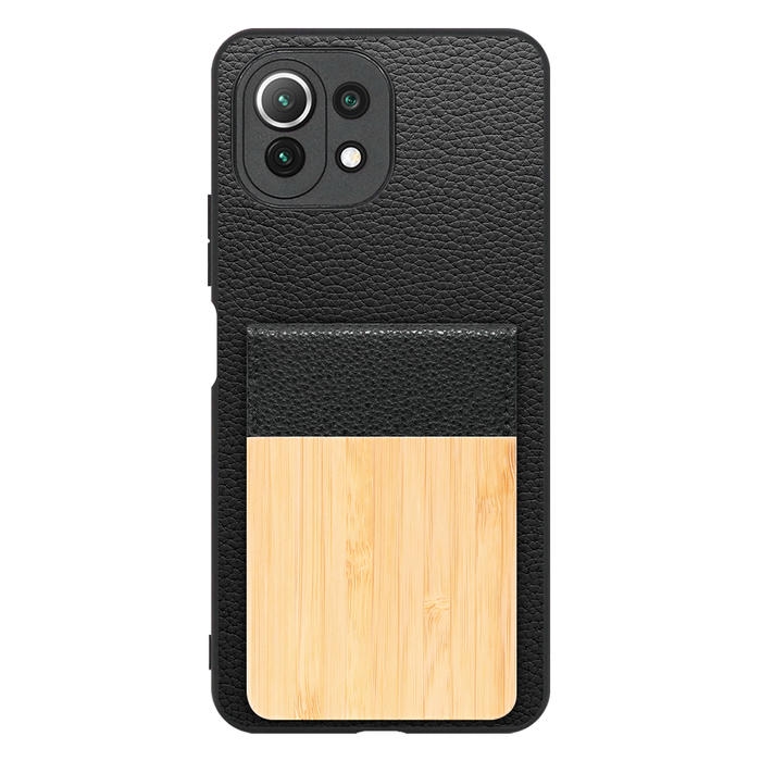[ LOOF NATURE-SHELL ] Xiaomi Mi 11 Lite 5G mi11lite5g 11lite ケース 背面 カード収納 カード入れ カードポケット カバー スマホケース 天然木 本革 [ Mi 11 Lite 5G ]