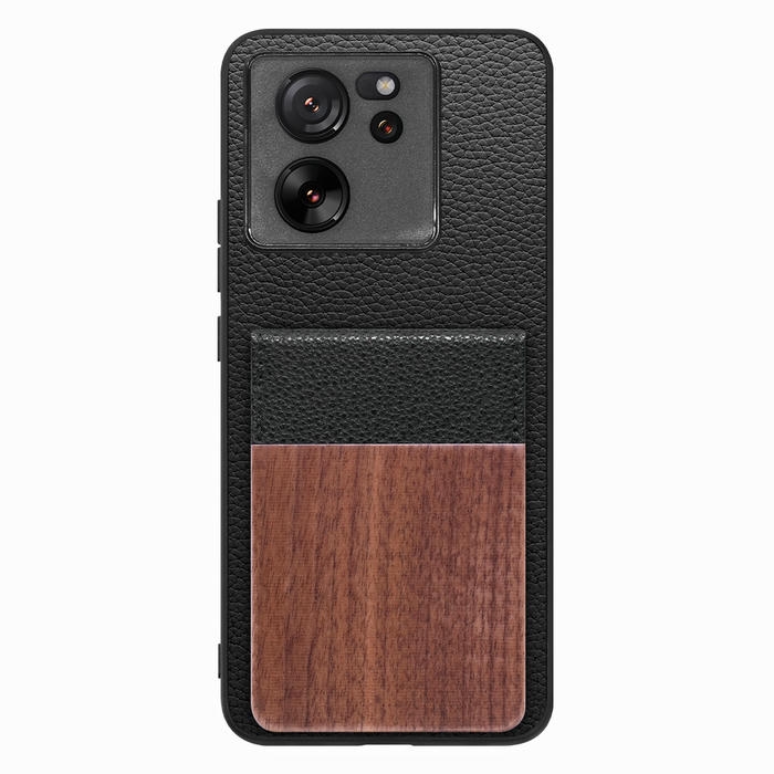 [ LOOF NATURE-SHELL ] Xiaomi 13T / 13T Pro XIG04 13 T 13TPro ケース 背面 カード収納 カード入れ カードポケット カバー スマホケース 天然木 本革 [ Xiaomi 13T / 13T Pro ]