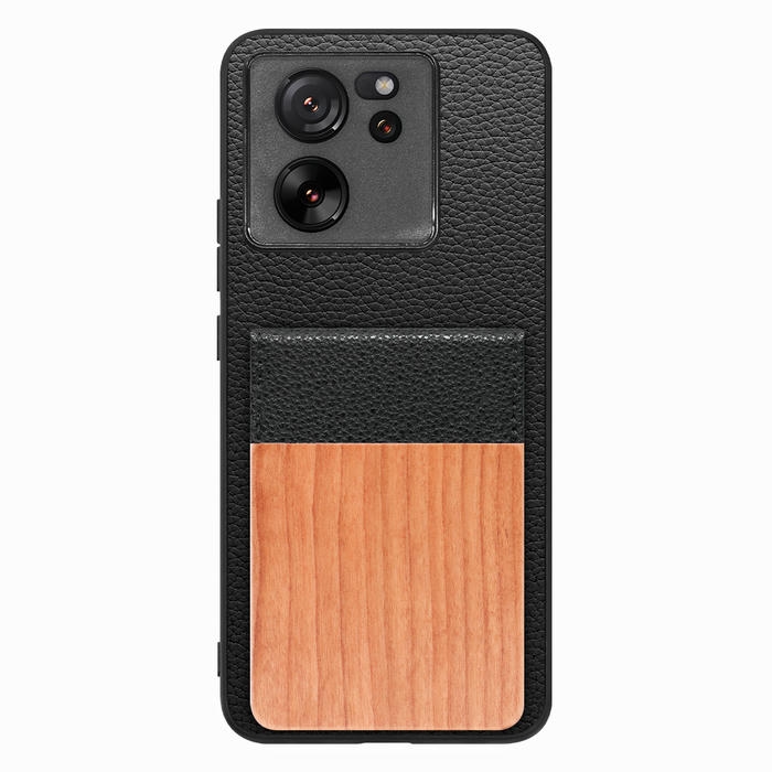 [ LOOF NATURE-SHELL ] Xiaomi 13T / 13T Pro XIG04 13 T 13TPro ケース 背面 カード収納 カード入れ カードポケット カバー スマホケース 天然木 本革 [ Xiaomi 13T / 13T Pro ]