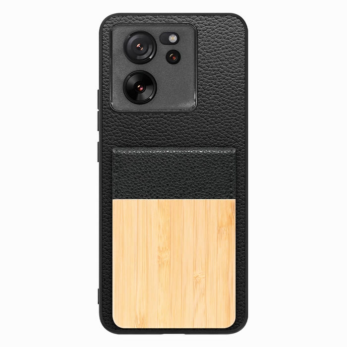 [ LOOF NATURE-SHELL ] Xiaomi 13T / 13T Pro XIG04 13 T 13TPro ケース 背面 カード収納 カード入れ カードポケット カバー スマホケース 天然木 本革 [ Xiaomi 13T / 13T Pro ]
