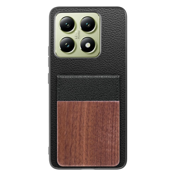 [ LOOF NATURE-SHELL ] Xiaomi 14T XIG06 ケース 背面 カード収納 カード入れ カードポケット カバー スマホケース 天然木 本革 [ Xiaomi 14T ]