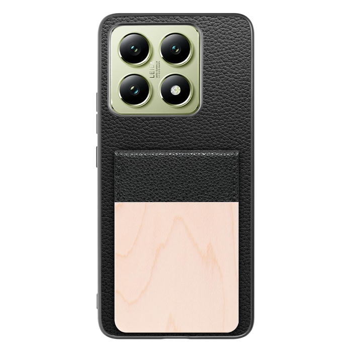 [ LOOF NATURE-SHELL ] Xiaomi 14T XIG06 ケース 背面 カード収納 カード入れ カードポケット カバー スマホケース 天然木 本革 [ Xiaomi 14T ]