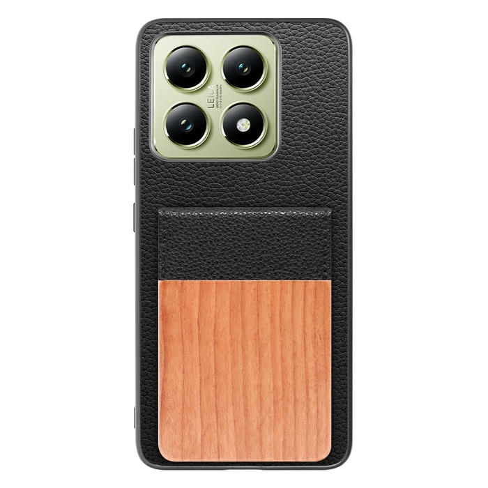 [ LOOF NATURE-SHELL ] Xiaomi 14T XIG06 ケース 背面 カード収納 カード入れ カードポケット カバー スマホケース 天然木 本革 [ Xiaomi 14T ]