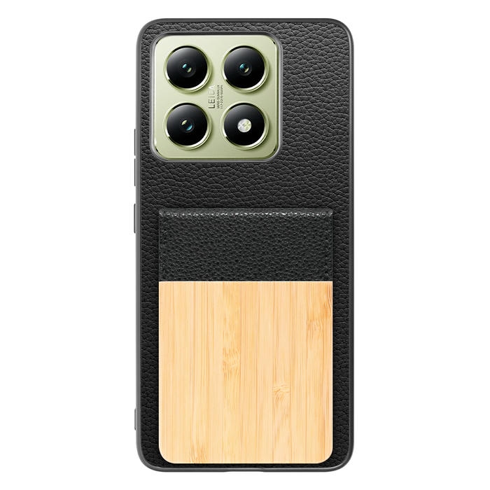 [ LOOF NATURE-SHELL ] Xiaomi 14T XIG06 ケース 背面 カード収納 カード入れ カードポケット カバー スマホケース 天然木 本革 [ Xiaomi 14T ]