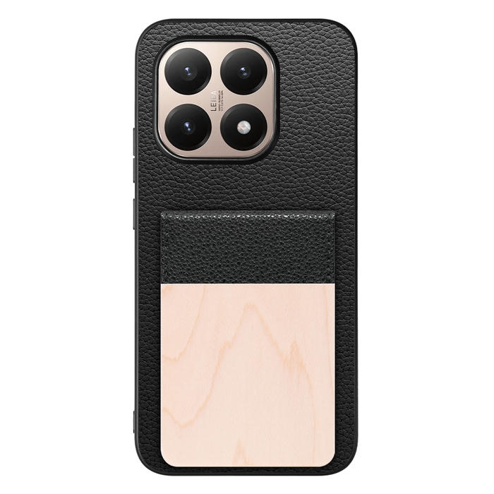 [ LOOF NATURE-SHELL ] Xiaomi 15T シャオミ 15T ケース 背面 カード収納 カード入れ カードポケット カバー スマホケース 天然木 本革 [ Xiaomi 15T ]