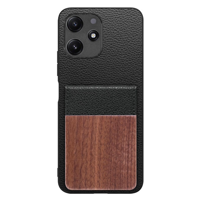 [ LOOF NATURE-SHELL ] Xiaomi Redmi 12 5G XIG03 Redmi12 5G ケース 背面 カード収納 カード入れ カードポケット カバー スマホケース 天然木 本革 [ Xiaomi Redmi 12 5G ]