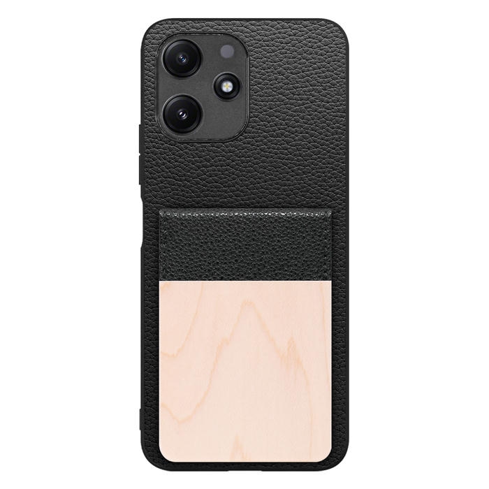 [ LOOF NATURE-SHELL ] Xiaomi Redmi 12 5G XIG03 Redmi12 5G ケース 背面 カード収納 カード入れ カードポケット カバー スマホケース 天然木 本革 [ Xiaomi Redmi 12 5G ]