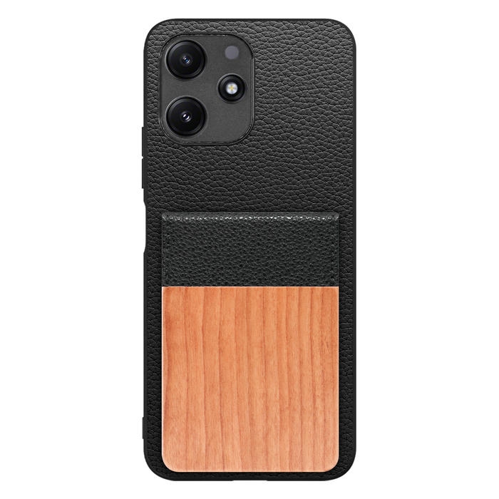 [ LOOF NATURE-SHELL ] Xiaomi Redmi 12 5G XIG03 Redmi12 5G ケース 背面 カード収納 カード入れ カードポケット カバー スマホケース 天然木 本革 [ Xiaomi Redmi 12 5G ]