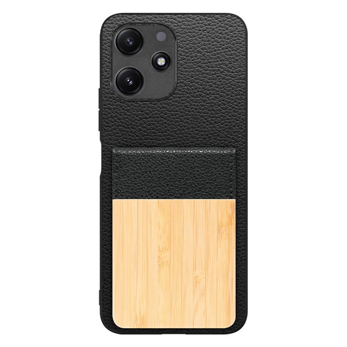 [ LOOF NATURE-SHELL ] Xiaomi Redmi 12 5G XIG03 Redmi12 5G ケース 背面 カード収納 カード入れ カードポケット カバー スマホケース 天然木 本革 [ Xiaomi Redmi 12 5G ]