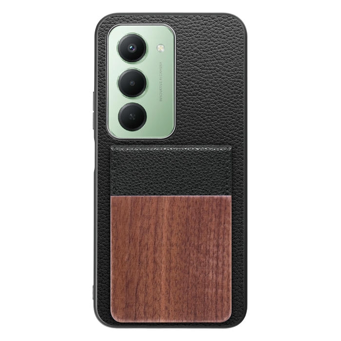 [ LOOF NATURE-SHELL ] Xiaomi REDMI 15 5G  ケース 背面 カード収納 カード入れ カードポケット カバー スマホケース 天然木 本革 [ Xiaomi REDMI 15 5G ]