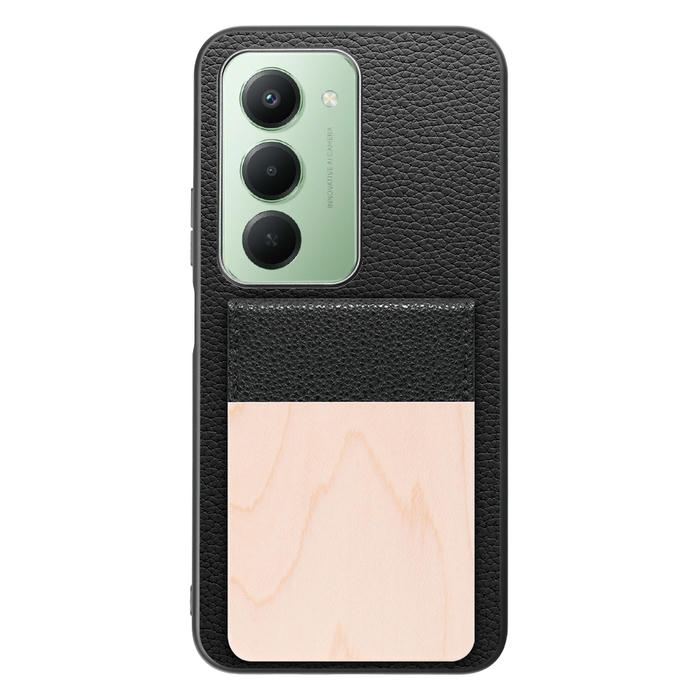 [ LOOF NATURE-SHELL ] Xiaomi REDMI 15 5G  ケース 背面 カード収納 カード入れ カードポケット カバー スマホケース 天然木 本革 [ Xiaomi REDMI 15 5G ]
