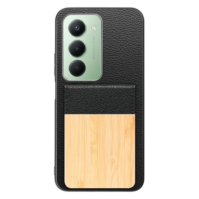 [ LOOF NATURE-SHELL ] Xiaomi REDMI 15 5G  ケース 背面 カード収納 カード入れ カードポケット カバー スマホケース 天然木 本革 [ Xiaomi REDMI 15 5G ]