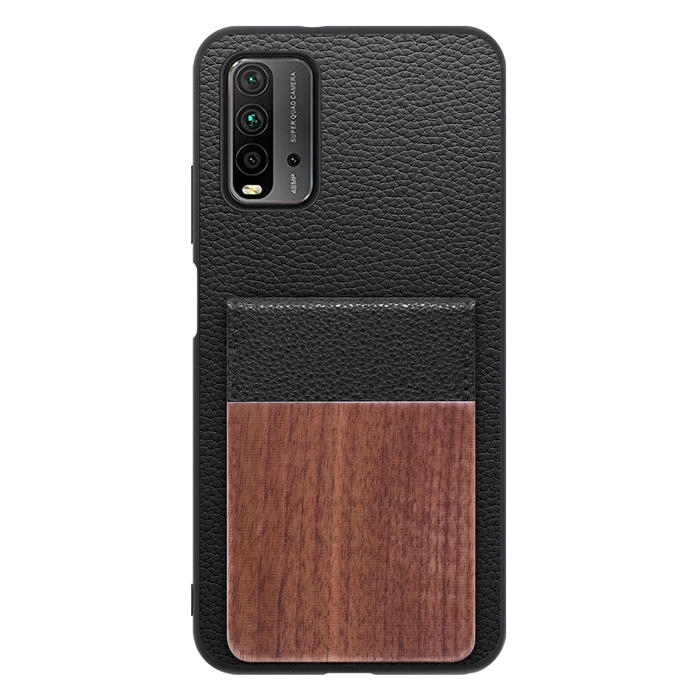 [ LOOF NATURE-SHELL ] Xiaomi Redmi 9T redmi9t ケース 背面 カード収納 カード入れ カードポケット カバー スマホケース 天然木 本革 [ Redmi 9T ]