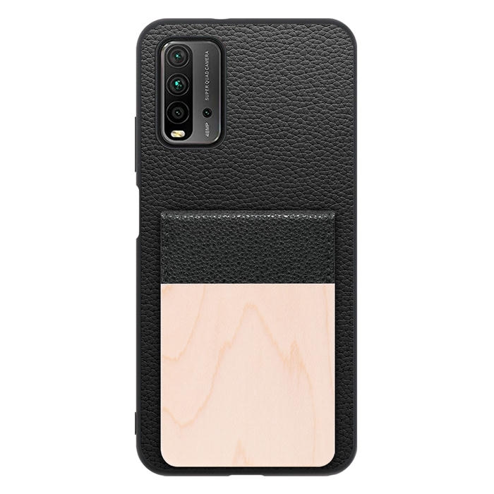 [ LOOF NATURE-SHELL ] Xiaomi Redmi 9T redmi9t ケース 背面 カード収納 カード入れ カードポケット カバー スマホケース 天然木 本革 [ Redmi 9T ]