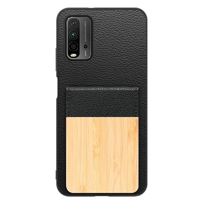 [ LOOF NATURE-SHELL ] Xiaomi Redmi 9T redmi9t ケース 背面 カード収納 カード入れ カードポケット カバー スマホケース 天然木 本革 [ Redmi 9T ]