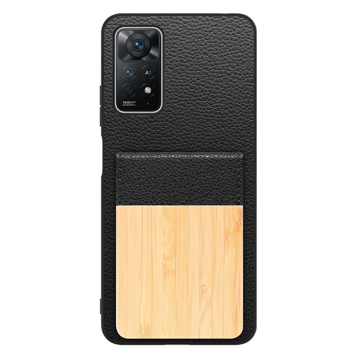 [ LOOF NATURE-SHELL ] Xiaomi Redmi Note 11 Pro 5G redminote11pro5g note11pro 11pro ケース 背面 カード収納 カード入れ カードポケット カバー スマホケース 天然木 本革 [ Redmi Note 11 Pro 5G ]