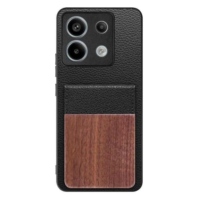 [ LOOF NATURE-SHELL ] Redmi Note 13 Pro 5G  ケース 背面 カード収納 カード入れ カードポケット カバー スマホケース 天然木 本革 [ Redmi Note 13 Pro 5G ]