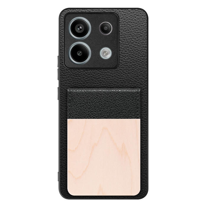 [ LOOF NATURE-SHELL ] Redmi Note 13 Pro 5G  ケース 背面 カード収納 カード入れ カードポケット カバー スマホケース 天然木 本革 [ Redmi Note 13 Pro 5G ]