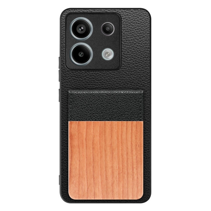[ LOOF NATURE-SHELL ] Redmi Note 13 Pro 5G  ケース 背面 カード収納 カード入れ カードポケット カバー スマホケース 天然木 本革 [ Redmi Note 13 Pro 5G ]