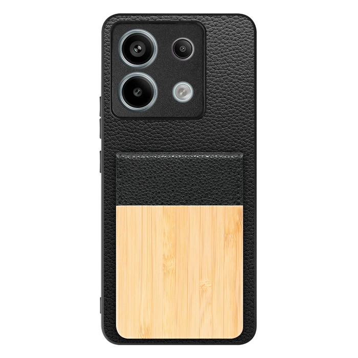 [ LOOF NATURE-SHELL ] Redmi Note 13 Pro 5G  ケース 背面 カード収納 カード入れ カードポケット カバー スマホケース 天然木 本革 [ Redmi Note 13 Pro 5G ]