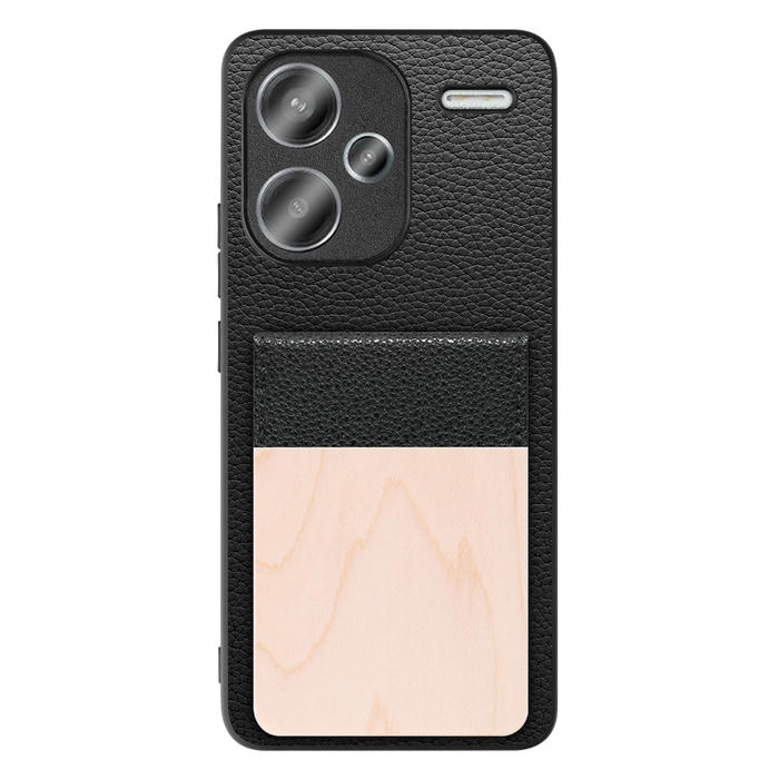 [ LOOF NATURE-SHELL ] Xiaomi Redmi Note 13 Pro+ 5G  ケース 背面 カード収納 カード入れ カードポケット カバー スマホケース 天然木 本革 [ Redmi Note 13 Pro+ 5G ]