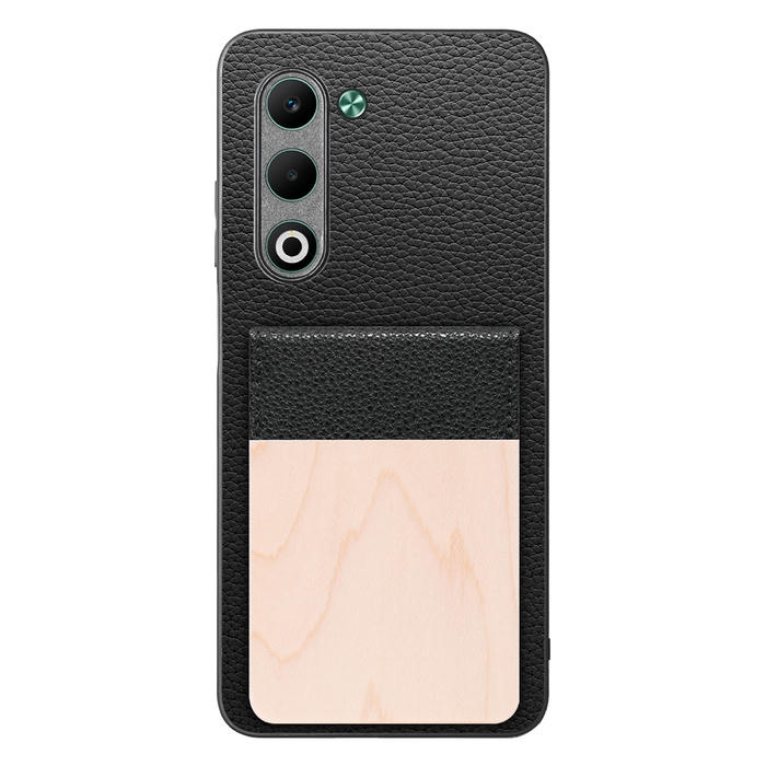 [ LOOF NATURE-SHELL ] OPPO A5 5G オッポ CPH2735 ケース 背面 カード収納 カード入れ カードポケット カバー スマホケース 天然木 本革 [ OPPO A5 5G ]