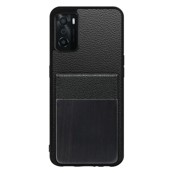 [ LOOF NATURE-SHELL ] OPPO A55s 5G CPH2309 / A102OP a55s5g ケース 背面 カード収納 カード入れ カードポケット カバー スマホケース 天然木 本革 [ OPPO A55s 5G ]