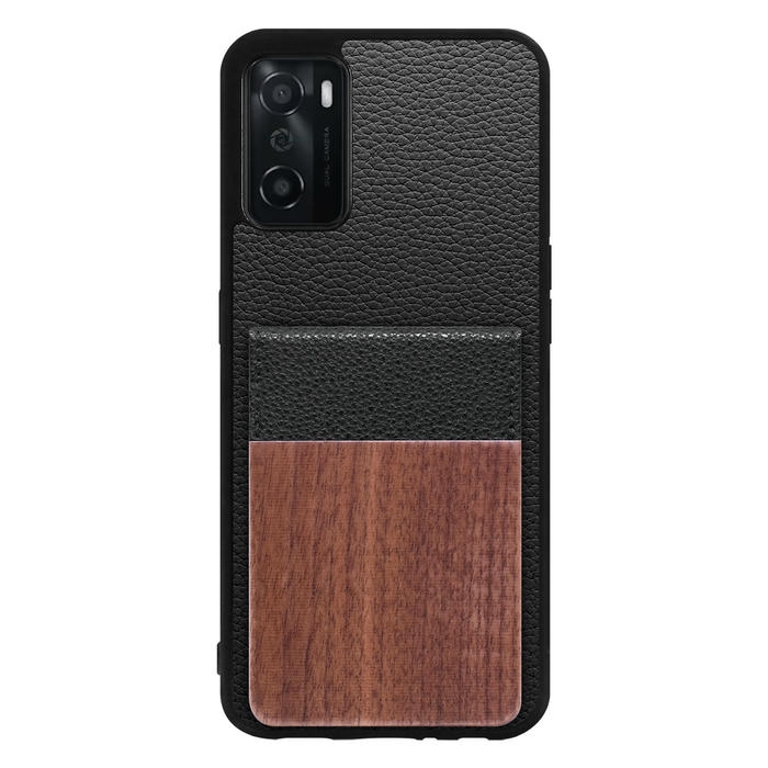 [ LOOF NATURE-SHELL ] OPPO A55s 5G CPH2309 / A102OP a55s5g ケース 背面 カード収納 カード入れ カードポケット カバー スマホケース 天然木 本革 [ OPPO A55s 5G ]