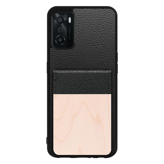 [ LOOF NATURE-SHELL ] OPPO A55s 5G CPH2309 / A102OP a55s5g ケース 背面 カード収納 カード入れ カードポケット カバー スマホケース 天然木 本革 [ OPPO A55s 5G ]