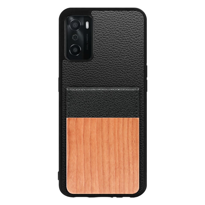 [ LOOF NATURE-SHELL ] OPPO A55s 5G CPH2309 / A102OP a55s5g ケース 背面 カード収納 カード入れ カードポケット カバー スマホケース 天然木 本革 [ OPPO A55s 5G ]