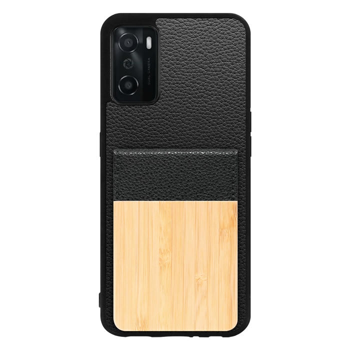 [ LOOF NATURE-SHELL ] OPPO A55s 5G CPH2309 / A102OP a55s5g ケース 背面 カード収納 カード入れ カードポケット カバー スマホケース 天然木 本革 [ OPPO A55s 5G ]
