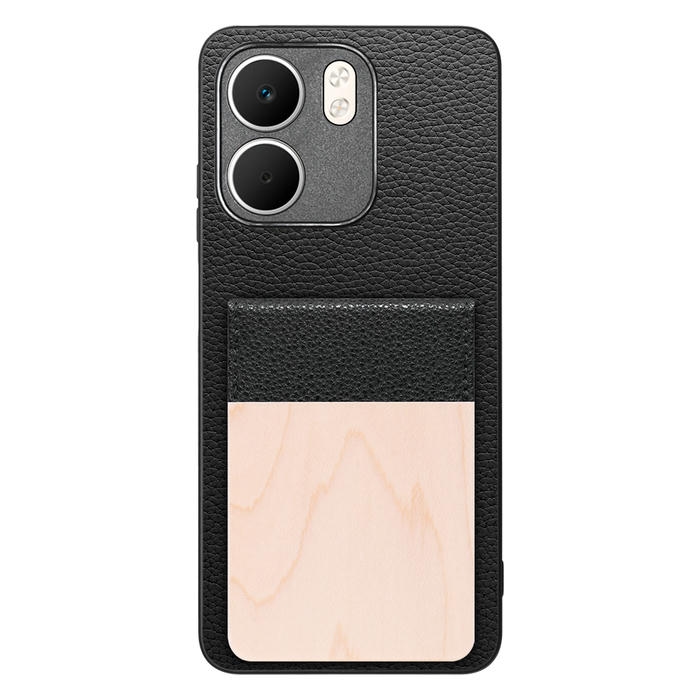 [ LOOF NATURE-SHELL ] OPPO A5x オッポ ケース 背面 カード収納 カード入れ カードポケット カバー スマホケース 天然木 本革 [ OPPO A5x 用 ]