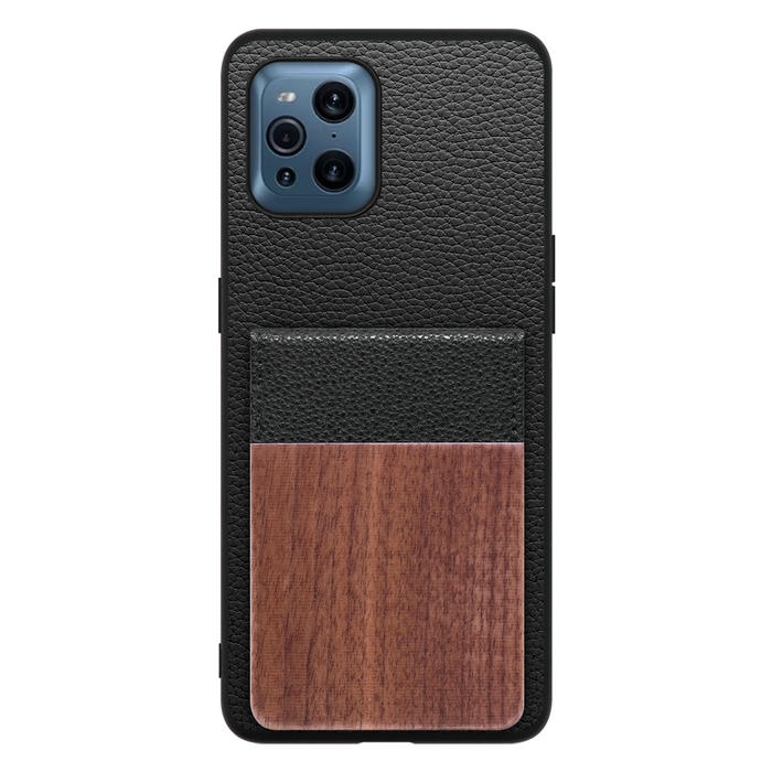 [ LOOF NATURE-SHELL ] OPPO Find X3 Pro OPG03 findx3pro x3pro findx3 ケース 背面 カード収納 カード入れ カードポケット カバー スマホケース 天然木 本革 [ OPPO Find X3 Pro ]