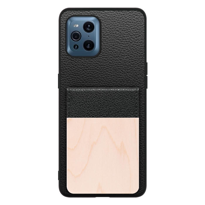 [ LOOF NATURE-SHELL ] OPPO Find X3 Pro OPG03 findx3pro x3pro findx3 ケース 背面 カード収納 カード入れ カードポケット カバー スマホケース 天然木 本革 [ OPPO Find X3 Pro ]
