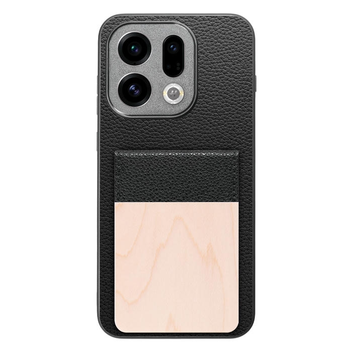 [ LOOF NATURE-SHELL ] OPPO Find X9 OPG07 CPH2797 ケース 背面 カード収納 カード入れ カードポケット カバー スマホケース 天然木 本革 [ OPPO Find X9 ]